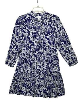 Japna Women's Floral Print Long Sleeve V-Neck Tiered Mini Dress Size M